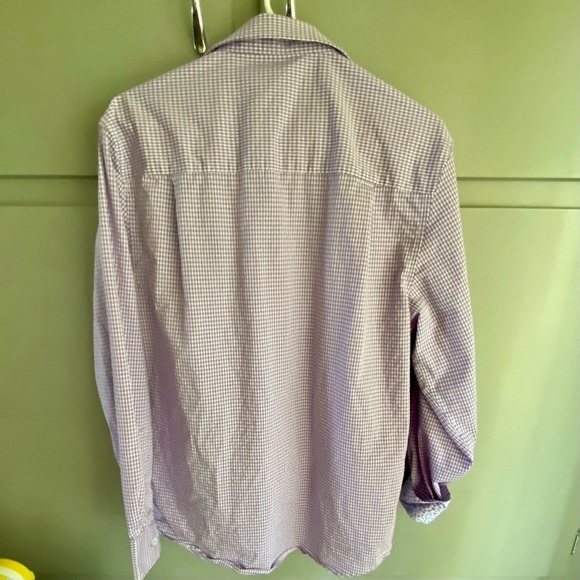 Nick Graham Men's Long Sleeve Purple Check Dress Shirt Size Large 16-16.5, 34-35 - Picture 7 of 7